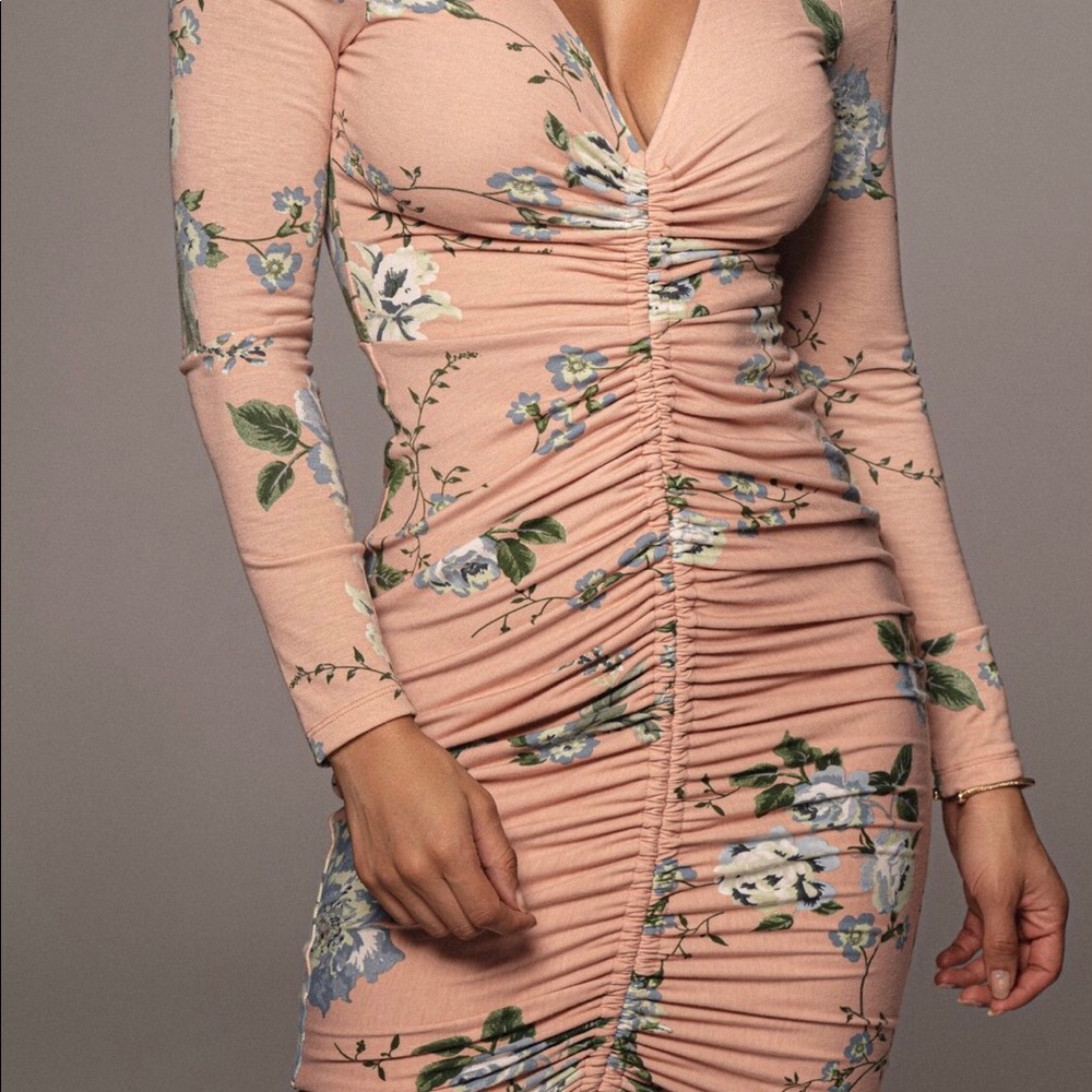 Floral Ruched Dress. - Picture 2 of 3